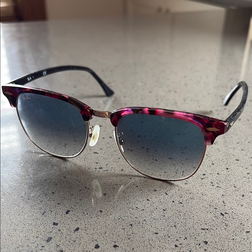 Ray-Ban Pink and Gold Sunglasses